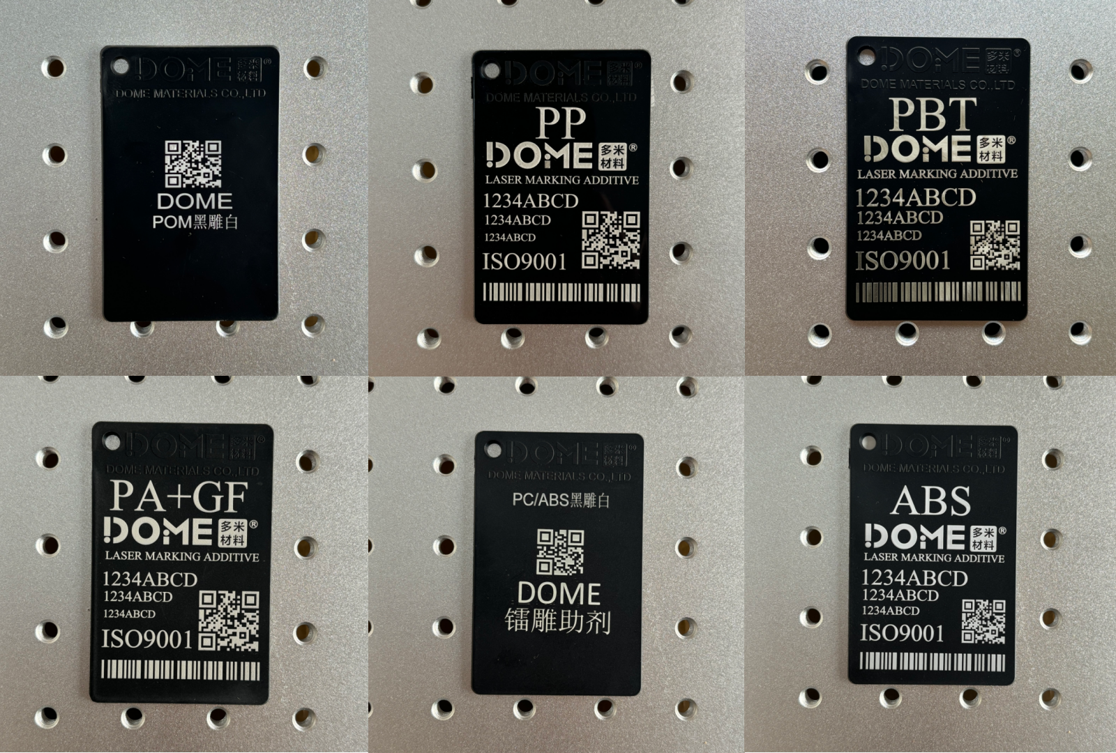 white laser marking on pp pa66 abs pom pbt pc
