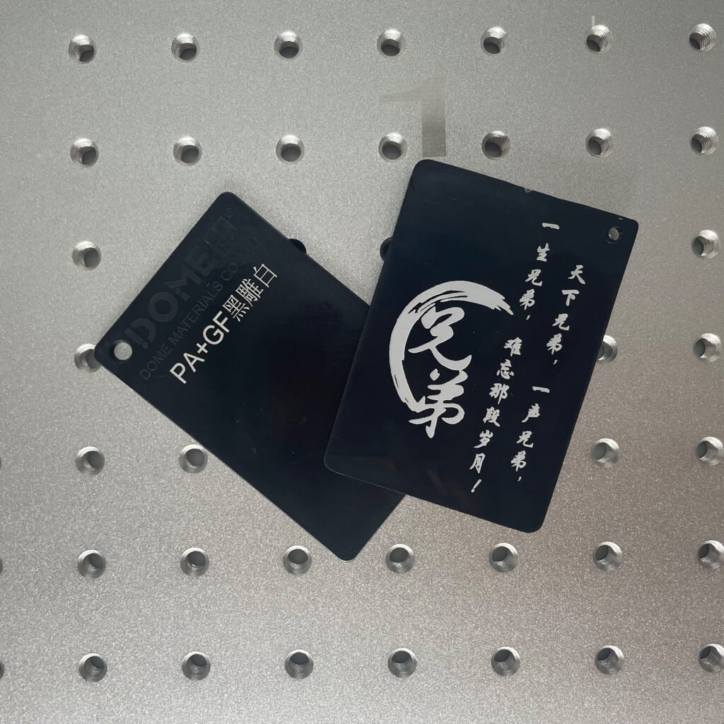 White Laser Marking on Black PA+GF Molded Part-Laser Marking Additive masterbatch for plsatics