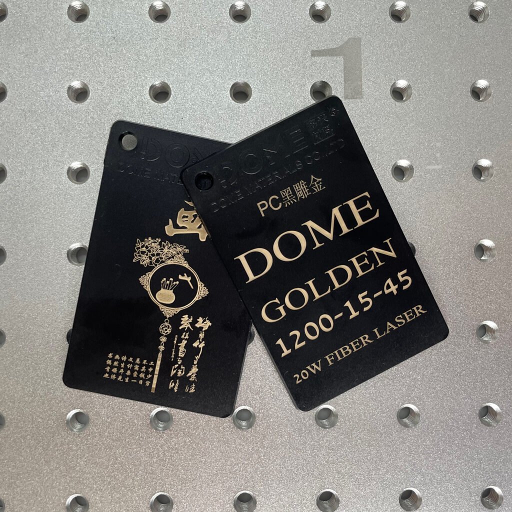 Golden Laser Marking On Black PP Molded Part-laser marking additive for pc marking golden color