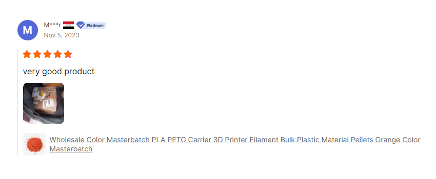 customer reviews for pla color masterbatches