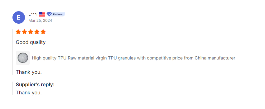 customer testimonials for dome materials 95a tpu pellet