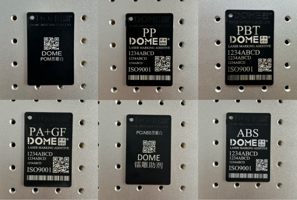 White Laser Marking On Plastic ABS, PP, PA66, POM, PBT, PC/ABS