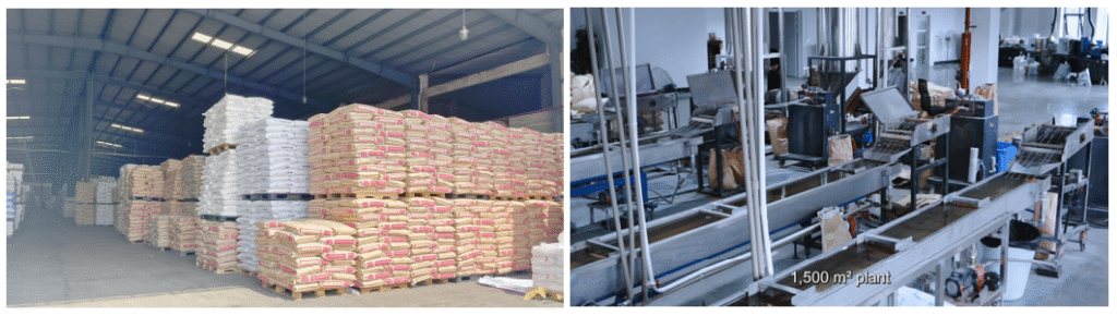 dome materials warehouse and production plant