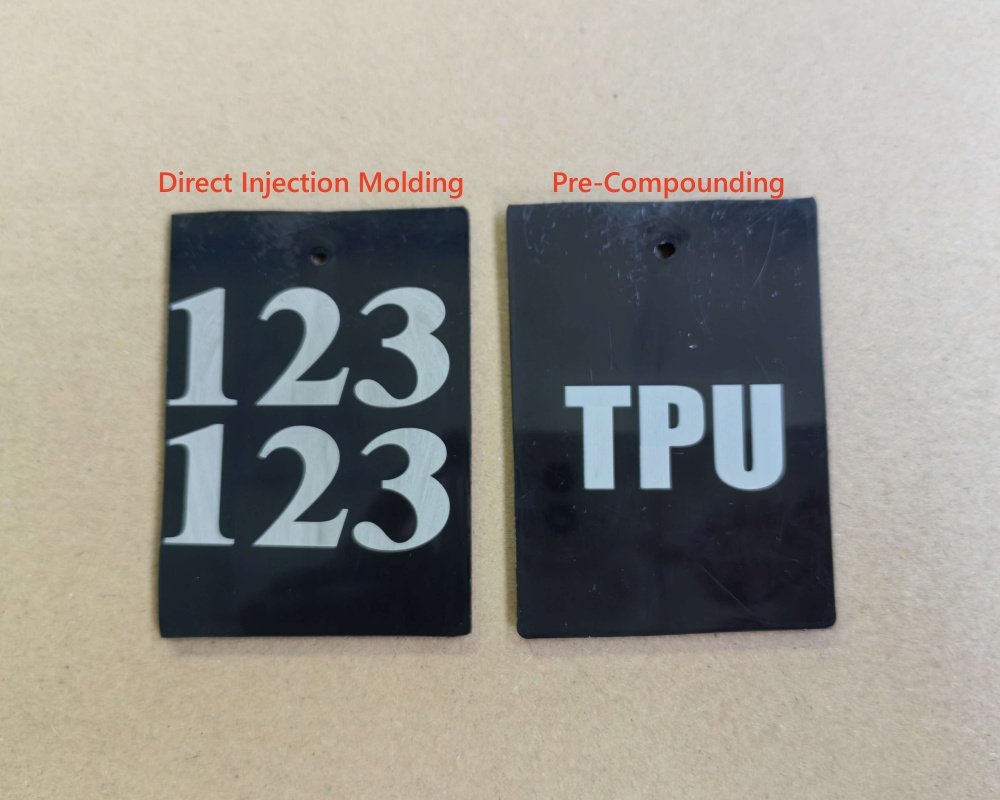 how to eliminate flow marks and uneven white laser marking on black tpu parts